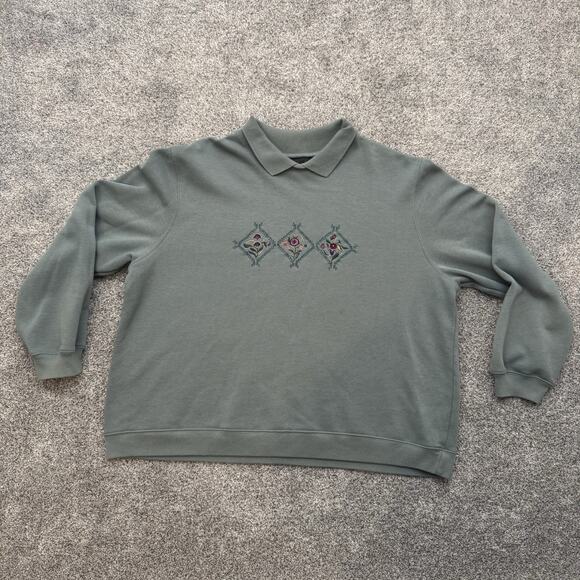 Vintage Jenny Buchanan Sweatshirt Plus 2X Embroidered Floral Cottagecore Grandma - Picture 1 of 7